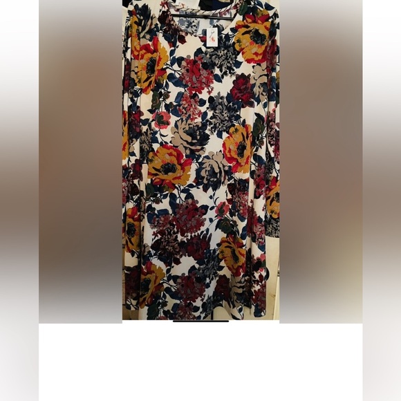 NWT Women XL Midi Dress Long Sleeve Multicolor Floral Whimsy Boho Wedding - Picture 1 of 6